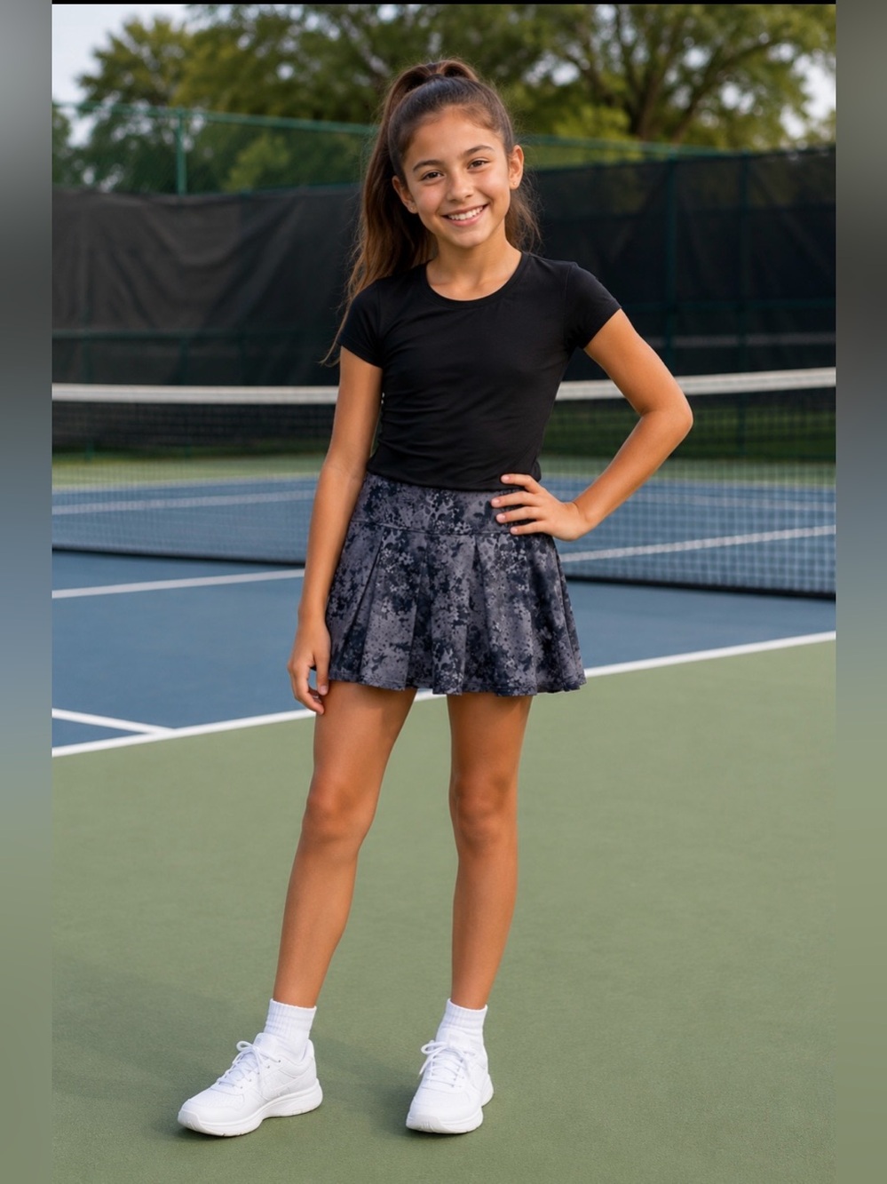 Abercrombie Girls Black Athletic Tennis Skort Size 9-10